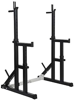 RIP X Fully Adjustable Heavy Duty Squat Rack With Multi Position Spotter, Dip Bars & Weight Plate Holders
