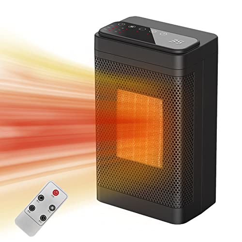 Iriisy Keramik Heizlüfter 1500W Mobil Heizung mit LED Touchpanel, 3 Modi | 60° Oszillation Mini Elektrisch Heizgerät mit Fernbedienung für Räume bis 50qm Bad Wohnzimmer Büro Cover