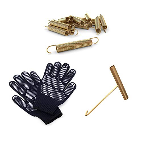 Ampel 24 - Ensemble Ressorts pour Trampoline avec Ø 183-305 cm / 12 Ressorts 140x22 mm + 1 tendeur en T + 1 Paire de Gants Cover