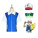 Produktbild OPM Halloween Ash Ketchum Kostüme für Kinder und Erwachsene Pokemon Cosplay Kostüm Set Geschenke für Party 3PCS S