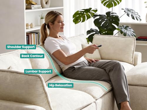 Image of 138 inch Oversized Modular Sectional Sofa, U Shaped Couch Set with 2 Pillows, 6 Seat Boneless Cloud Couches with 2 Movable Ottomans for Living Room, Corduroy, Beige
