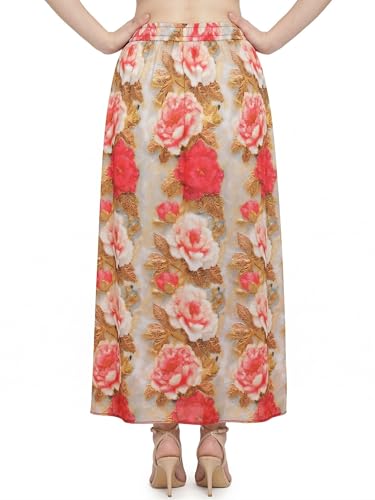 Image of VAGISHA Women's 4-Metre Flared Long Skirt | Skirts for Women Long Length | Long Skirts for Girls | Ethnic & Boho Printed Wear with Elastic Waist | Perfect for Party, Festive & Casual Look