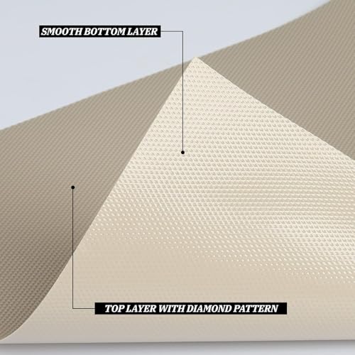 Image of Crasts Multipurpose Super Strong EVA Anti-Slip Kitchen Mats for Cupboard | Washable Shelf Liners for Kitchen Shelves, Cabinet Placemats (Khaki, 45W x 500L cm (5L m))