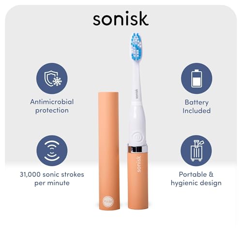 Sonisk Gifting Bundle | Pulse Electric Toothbrush, 4 Replacement Heads, All-in-One Toothpaste | Sonic Technology, Plaque Removal, Fresh Breath | Dentist Recommended (Peachy Peach) - Image 2