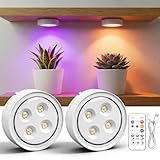sooogd 2 Pack Rechargeable Grow Light for Indoor Plants, Cordless Magnetic Plant Lights for Indoor Growing, 6500k Full Spectrum LED Lighting with Timer & Remote, Stepless Dimming for Plant Shelf