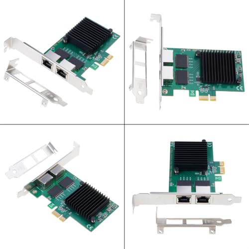 Tarjeta de red 2 puertos I350T2 I350AM2 Chip PCIE 1X a 2X 10/100/1000Mbps Gigabit Ethernet para Ethernet Gigabit miniatura 7