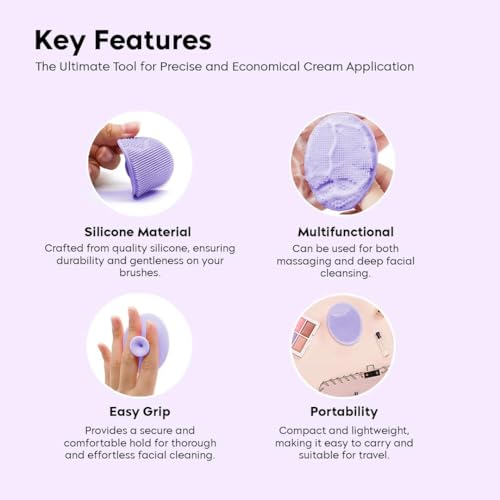 Image of Episkey Silicone Face Scrubber Exfoliator, Soft Face Brush, Facial Cleansing Brush, Acne Blackheads Removing, Acne Pore Pad for Deep Cleaning Skin Care for Girls & Women's (FS-PURPLE)