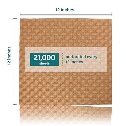 Image of Elementree Paper Bubble Wrap Sheets for Packing, Moving, & Shipping - 84-Carton Pallet (21,000 Sheets) - 12 inch x 12 inch - Kraft Bubble Paper - Recyclable Cushioning Wrap - Made in the USA (01913PAL)