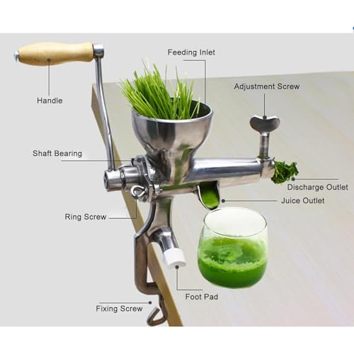 Exprimidor manual portátil de pasto de trigo para disfrutar de jugos frescos en cualquier lugar 3