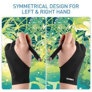 Image of ZORBES 1 Pair Artist Gloves, Drawing Glove for Tablet, Palm Rejection Gloves Graphic Tablet Glove for ipad Glove Dight Art for Drawing Anti-fouling Two-Finger Lycra Graphic Wacom