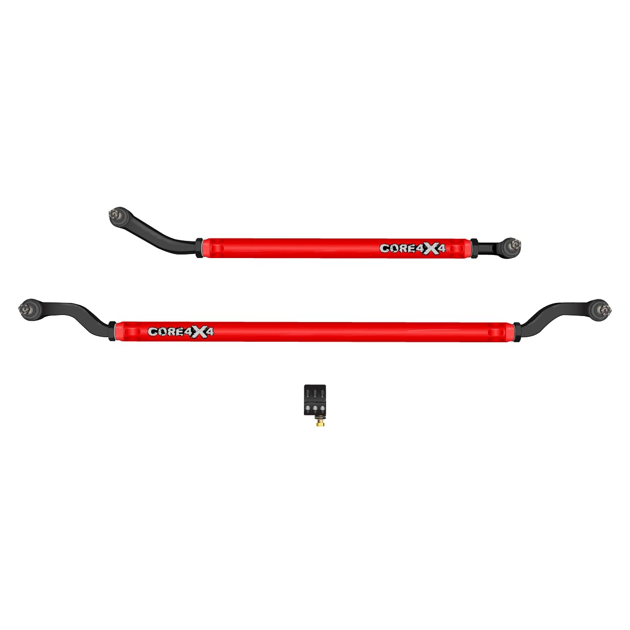 CORE 4X4-2pc Heavy-Duty Tie Rod, Drag Link Steering Kit - Compatible with Jeep Wrangler JK/JKU 07-18 (Red)