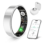 Smart Health Ring, Featuring Stress and Sleep Monitoring Functions, Compatible with iOS and Android, Waterproof Fitness Tracker for Women & Men, No Subscription Fee. (Silver, 10)