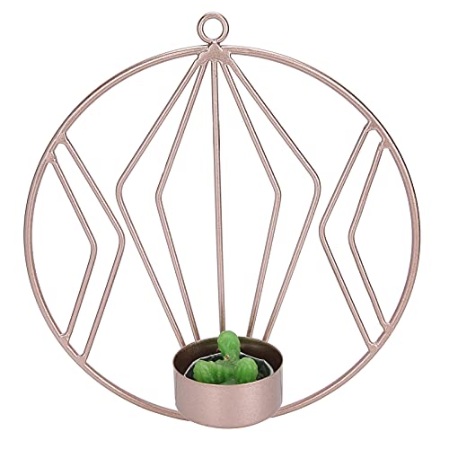 Wnvivi Golden Wall Sconces,Modern Geometric Round Hanging Tealight Holder,Wall Mounted Candlestick Holder Ornament for Home Decor