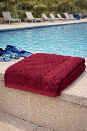 Image of Fitness Mantra Cotton Bath Towel 650 GSM | Heavyweight, Soft & Absorbent | Quick Dry | Large 30 x 60 Inch Towel for Daily Bath Use | 1 Peace| (Maroon)