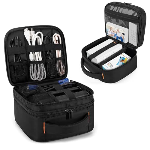 CURMIO Double Layer Carrying Case Compatible with Liene M100/M200 4x6'' Photo Printer, Portable Instant Printer Bag with Multiple Pockets, Bag Only
