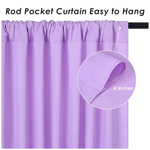 Image of Lavender Backdrop Curtains 30x10ft: Party Light Purple Backdrop Drapes Fabric - Wedding Photography Background Decorations