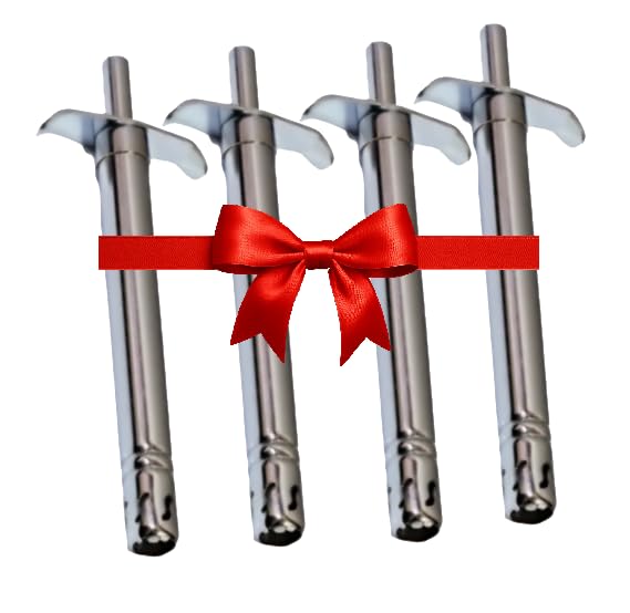 Pack of 4 Exim Stainless Steel Spark Gas Lighter for Kitchen Use Restaurants Metal Gas Stove Lighter Regular Size Easy Grip Long Lasting, Rust Proof