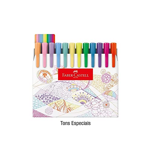 Caneta Ponta Fina, Faber-Castell, Fine Pen Colors, 48 Cores