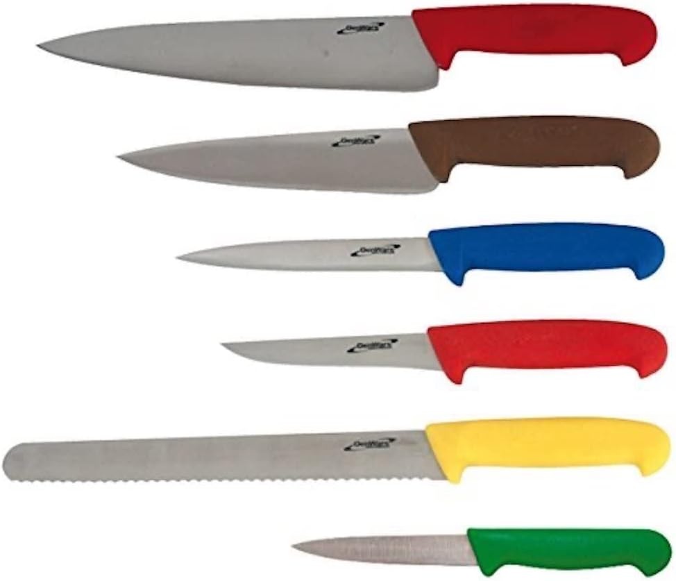 Genware NEVKWLTCOLOUR6 Colour Coded Knife Set and Knife Wallet, 6
