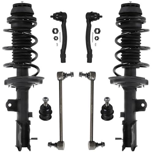 Image of Detroit Axle - Front Struts & Coil Springs Sway Bar Links Outer Tie Rods Lower Ball Joints Replacement for 2012-2017 Hyundai Accent - 8pc Set