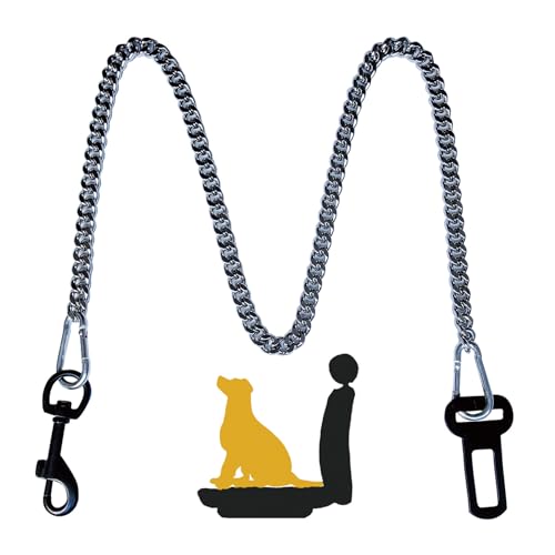 Dog Seat Belt for Car, Metal Dog Seatbelt Stainless Steel No chew Dog Car, Pet Vehicle Safety Restraint, Heavy Duty Big Canine Dog Car Leash Strap Seat Belt for Dogs in Car Dog Seat Belt for Car, Metal Dog Seatbelt Stainless Steel No chew Dog Car, Pet Vehicle Safety Restraint, Heavy Duty Big Canine Dog Car Leash Strap Seat Belt for Dogs in Car
