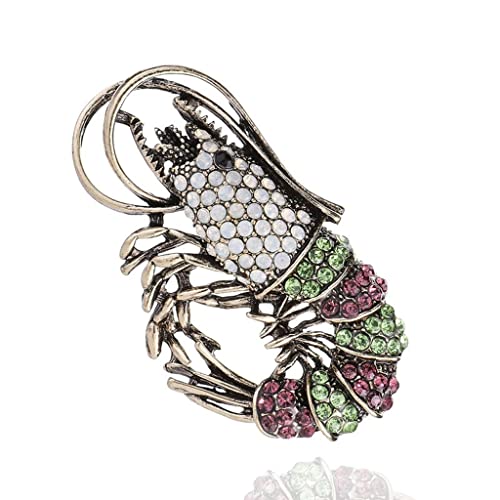 Broche homard strass vintage en alliage injecté de haute finition