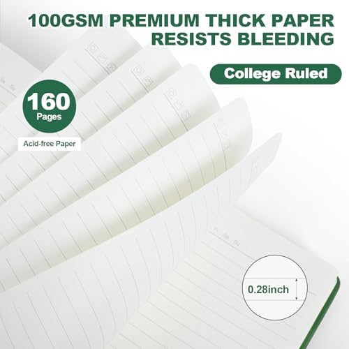 Carnets lignés papier de qualité supérieure SUQJOY A5 couverture rigide verte