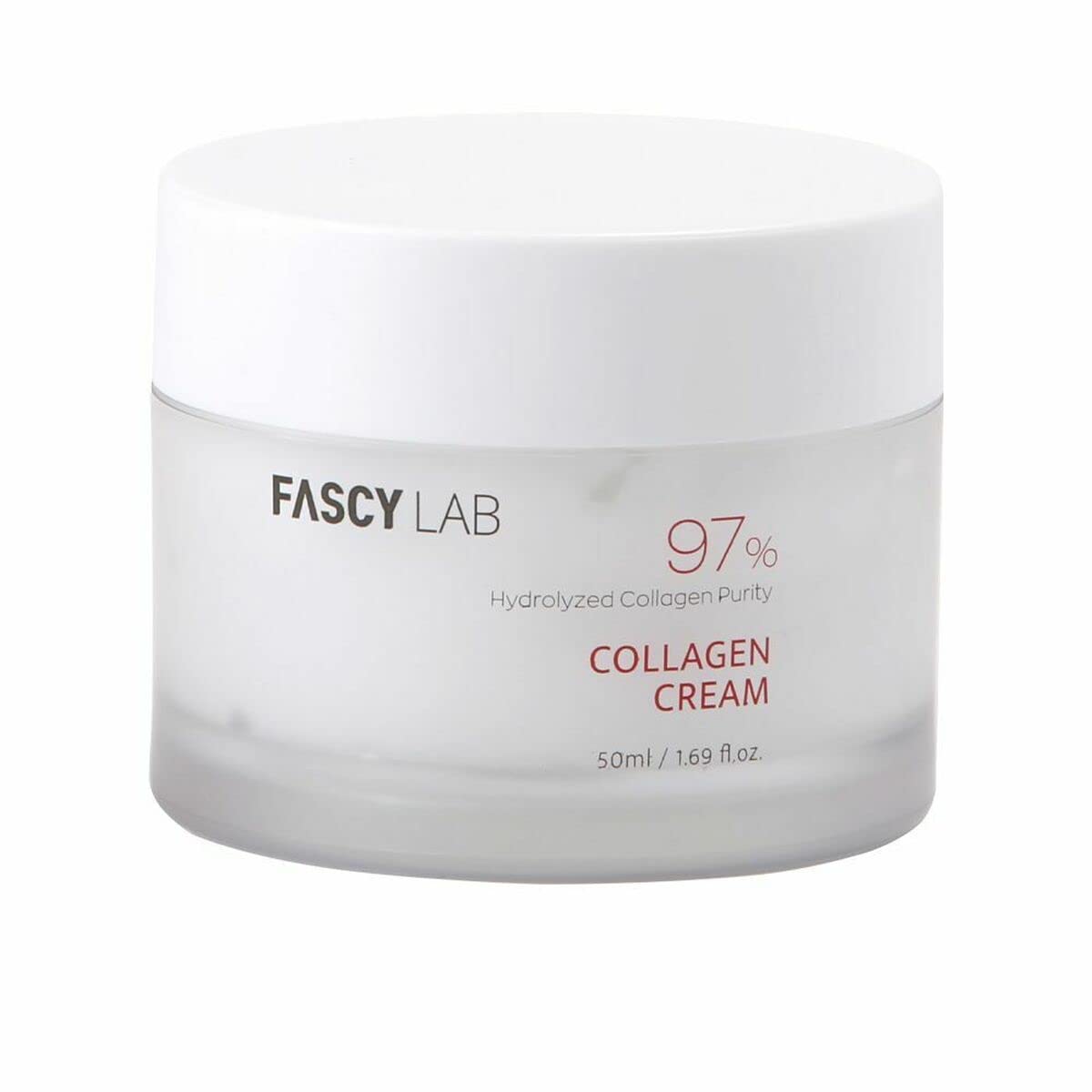 FascyLAB Collagen Cream — Anti-Ageing Cream, Collagen Cream for Face, Hydrolyzed Collagen + Niacinamide, Collagen Face Moisturiser, Anti-Ageing Face Moisturiser — Clean Ingredients [1 x 1.69 Fl.Oz.]