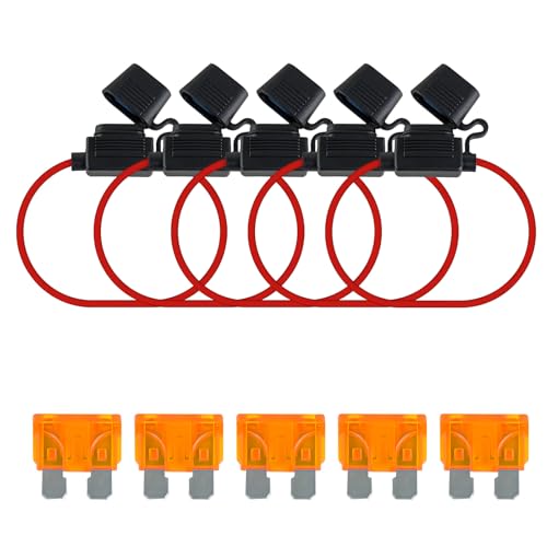 MuHize 5 Pack Inline Fuse Holder, Standard 16AWG Waterproof Fuse ...
