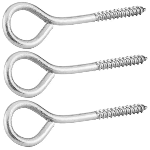 3/16 by 3 Inch Lag Screw Eye Stainless Steel 3 Pack