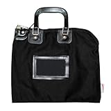 Locking Bank Bag Canvas with Hard Handles Black