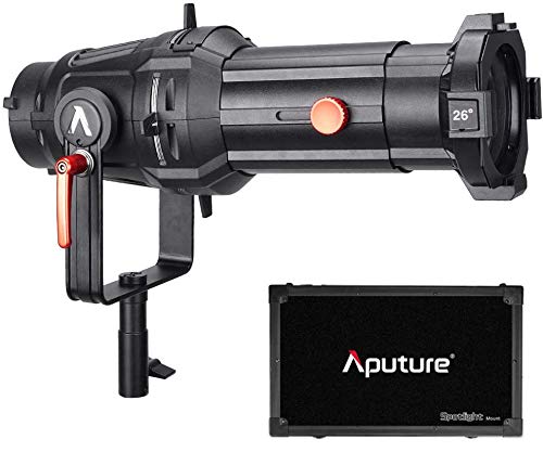 Aputure Spotlight Mount 26° Lighting Modifier with Interchangeable Projector Len and 3 GOBO for Aputure 120D Mark 2 120D LS C300D and Other Bowen-S Mount Light, Including PERGEAR Soft Diffuser