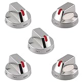 【5-Pack】 Upgraded DG64-00473A Burner Control Dial Knob Range Oven Replacement Compatible with Samsung Gas Range/Oven/Stove,Sturdy Stainless Steel Reinforcement Ring.
