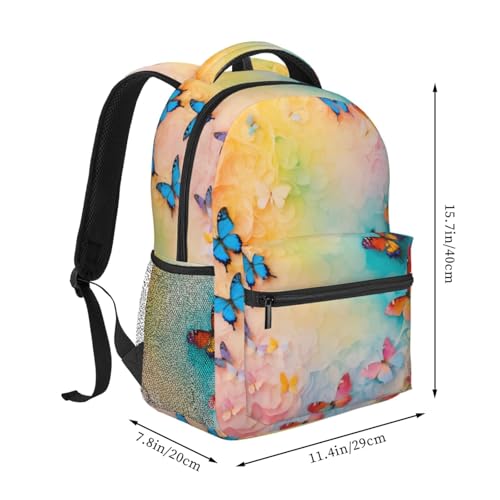 Mochila de senderismo EdWal con estampado de mariposas e impermeable para portátil 2
