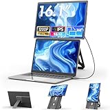 Teamgee 16,1" Laptop Monitor Erweiterung, FHD 1200P IPS tragbarer Monitor mit höhenverstellbarem 360° Magnetständer, ultradünne Doppelanzeige für Mac/Wins/Chrome (13-17,3" Laptops), VESA-montierbar