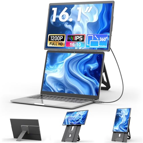 Teamgee Monitor Portatile Laptop 16.1", IPS FHD 1200P con Supporto