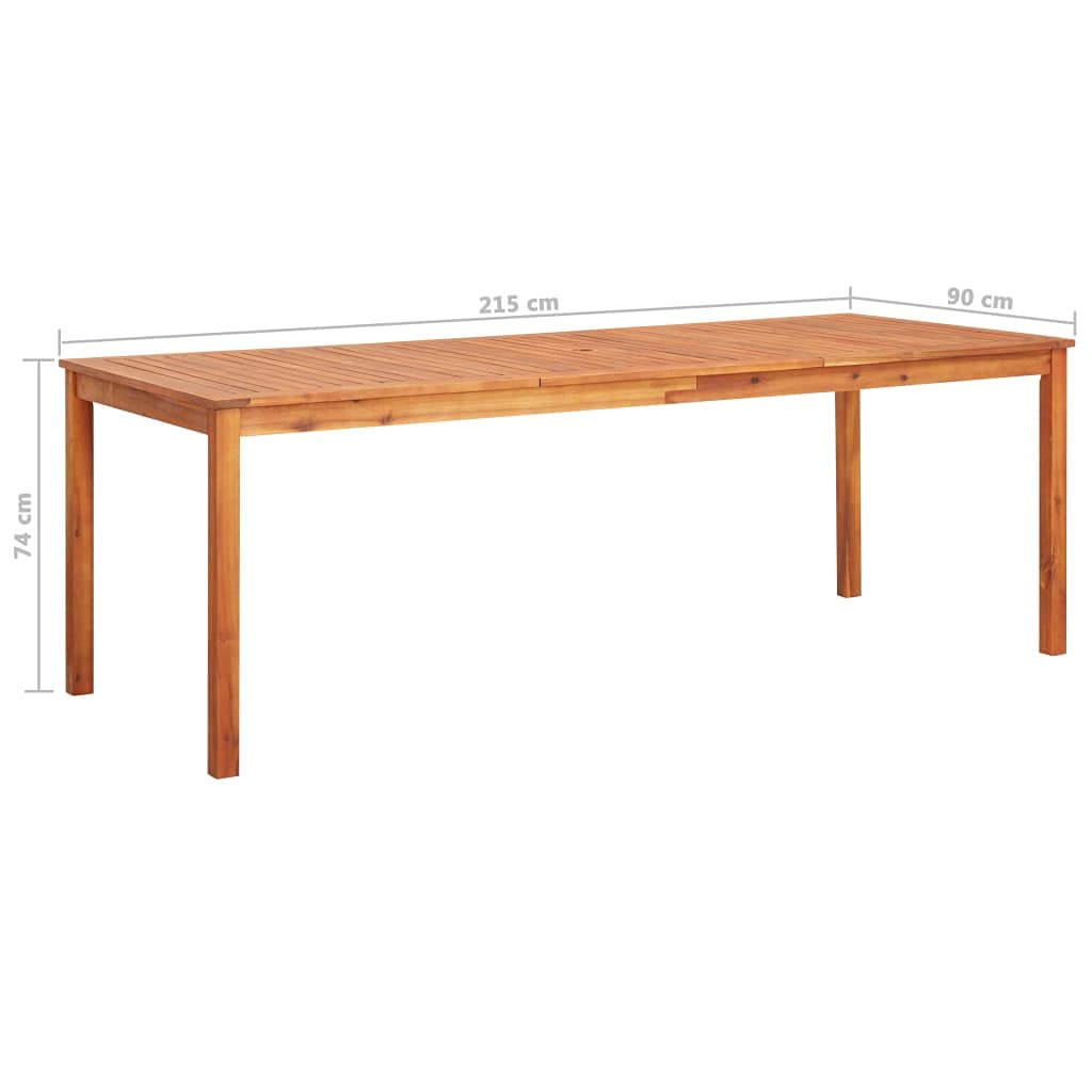 Juego de comedor de jardín de madera de acacia maciza, 8 sillas con cojines acolchados, acabado al aceite, fácil de limpiar, para patio y jardín (9 piezas)