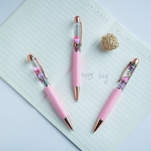 Image of Heart Ballpoint Pen Unique Floating Glitter Stationery Perfect Valentines Birthday Party Favor Gifts(Pink)