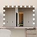 BEAUTME Hollywood Mirror with Lights, 35.9''×24.3'' Vanity Mirror, Light up Mirror with 16 Dimmable Bulbs and 10X Magnification, 3 Color Modes, Touch Control, Silver