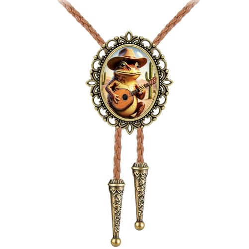 Image of Jeilwiy Bolo Tie for Men Western Cowboy Gothic Bolo Tie Necklace Halloween