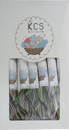 Image of KCS Big skeins of 25 Meters Size 25 Color Variegated Cross Stitch Stranded Threads,6 skeins,4505