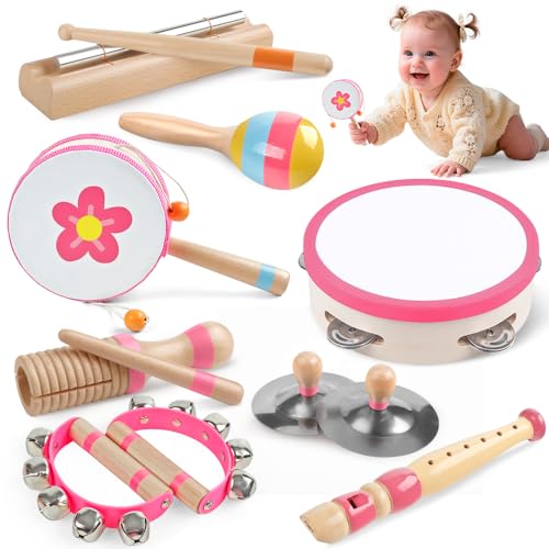 Musikinstrumente für Kleinkinder 1 2 3-jährige Mädchen, Baby Montessori Holzspielzeug für Kinder von 1-3 Jahren… – Ansicht 1