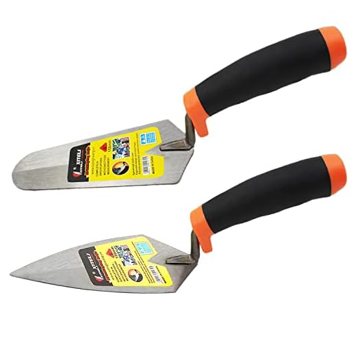 ESreake 2 Pcs Pointing Trowel and Gauging Trowel Set,6" Masonry Hand Tool Set with Soft Grip Handle,Margin Trowel Bricklaying Trowel Building Products (6 Inch)