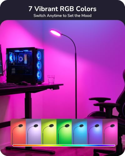 Image of EDISHINE 18W LED Floor Lamp for Living Room, Diamond-Surface, Black
