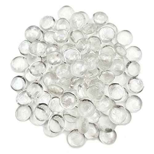 YGFRSTO Flat Glass Marbles 1 Pound Vase Filler Fire Pit Glas