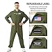 JoeRita Pilot Jumpsuit Men Air Force Flight Outfit Fighter Costume Flight Suit Halloween Cosplay with Accessories DIY Patches (M)