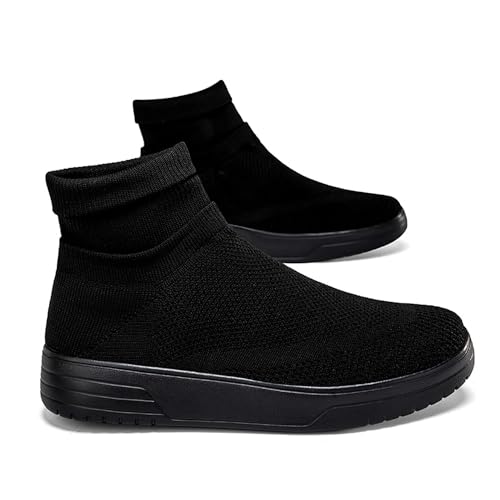 Men's Fashion Round Toe Comfortable Sports Shoes High Top Outdoor Breathable Walking Shoes Thick Sole Non-Slip Fashion Sneakers4