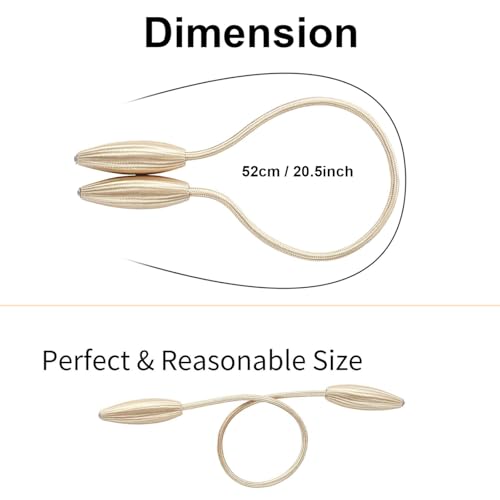 Image of TIED RIBBONS Set of 2 Decorative Curtain Tiebacks Thicker Twist Rope & Strong Tieback Window Treatment Holdbacks Draperies Holders Decorative Handmade Tie Back for Home Bedroom Office