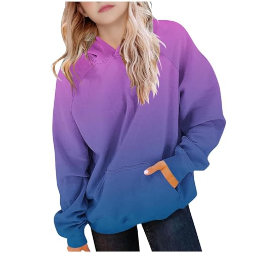 Cute Hoodies for Girls Trendy Casual Hooded Sweatshirts Oversized Long Sleeve Sweatshirt Gradient Clothes for Girls