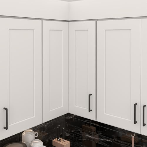 Image of Furinno Shaker Wall Easy Reach Kitchen Cabinet, Ready to Assemble, 24 D x 24 W x 30 H, White